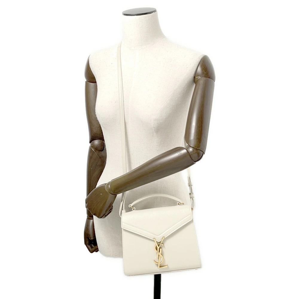 Saint Laurent Paris Cassandra Top Handle Leather Handbag Shoulder Bag White - Picture 4 of 12